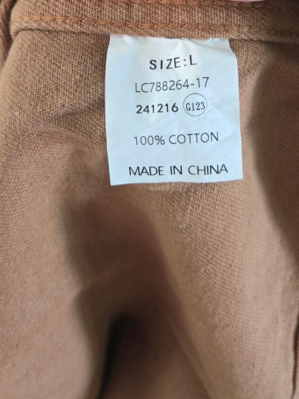 LUVAMIA 100% Cotton Classic Style Caramel Brown Trucker Jacket NWT/SIZE L - Picture 4 of 6